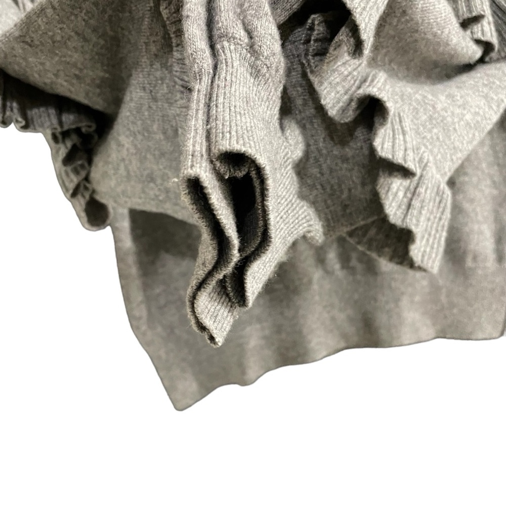 J. Crew Gray Ruffle Sleeve Sweater - Picture 3 of 7